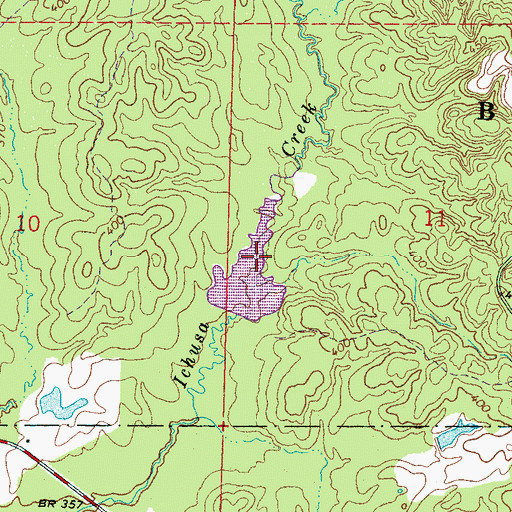 Topographic Map of Greentree Reservoir, MS