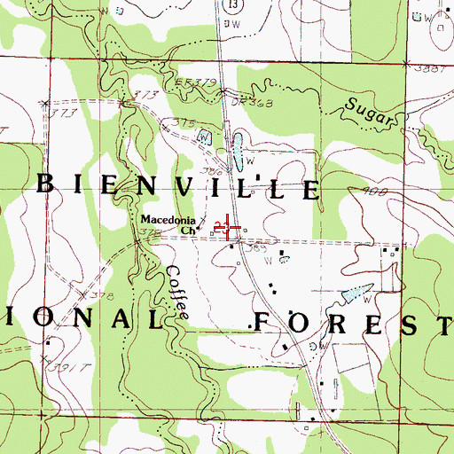 Topographic Map of Armstrong School, MS