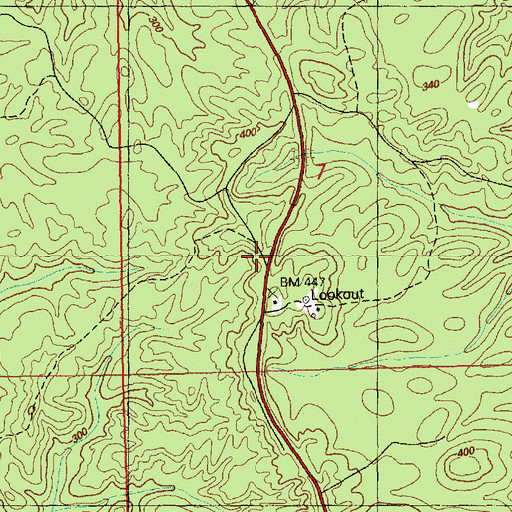 Topographic Map of Bude Work Center, MS