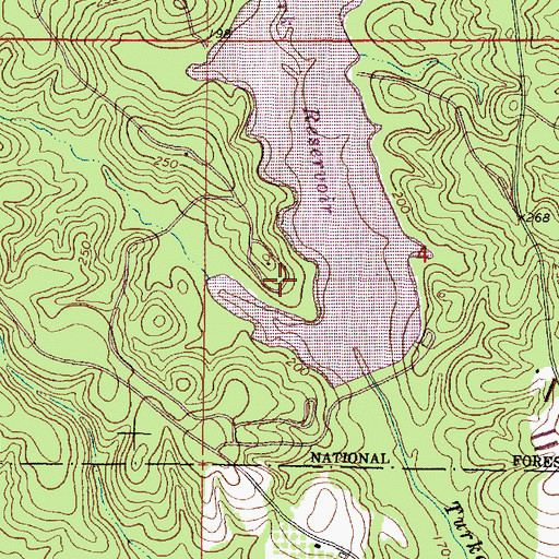 Topographic Map of Turkey Fork Recreation Site, MS