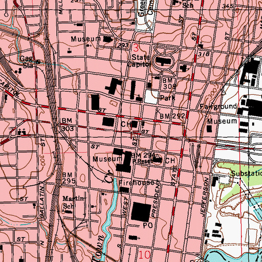 Topographic Map of Jackson, MS