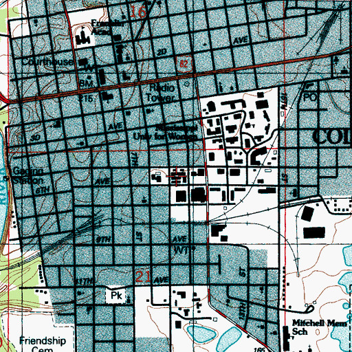 Topographic Map of Barrow Memorial Elementary School, MS
