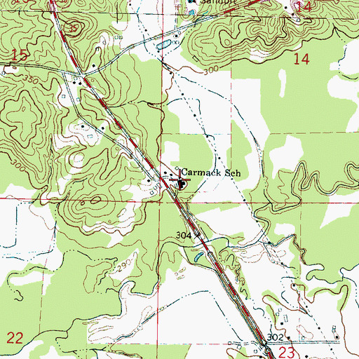 Topographic Map of Carmack Elementary School, MS