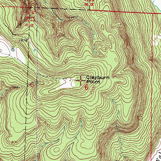 Topographic Map of Clayburn Point, AR