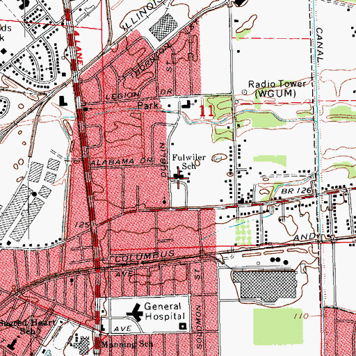 Topographic Map of Beatrice Fulwiler Elementary School, MS