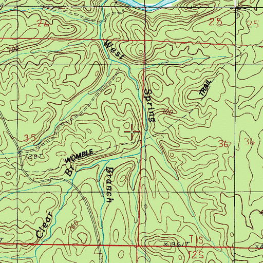 Topographic Map of Clear Branch, AR