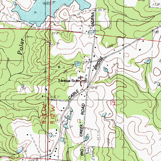 Topographic Map of Lizana Elementary School, MS