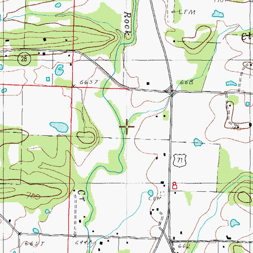 Topographic Map of Clear Creek, AR