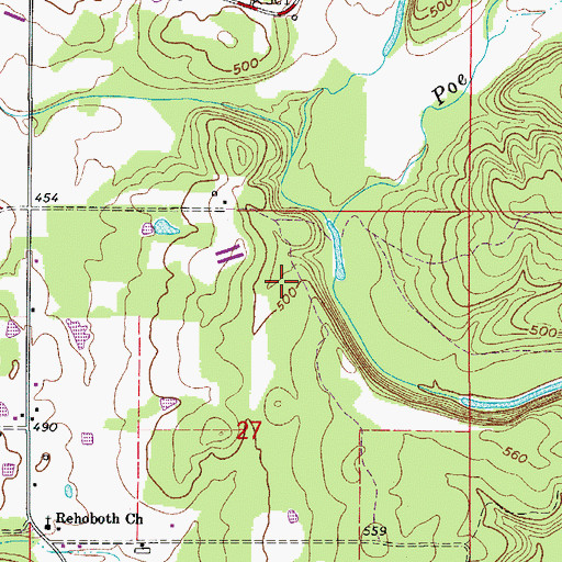 Topographic Map of Clear Creek, AR