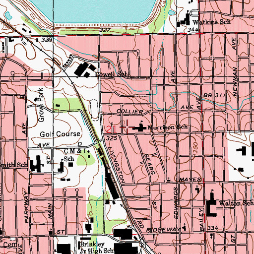 Topographic Map of Morrison Elementary School, MS