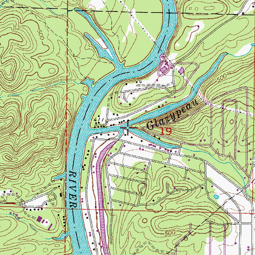 Topographic Map of Clear Creek, AR