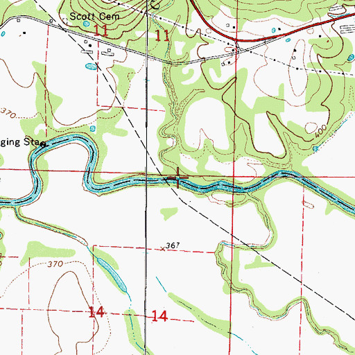 Topographic Map of Clear Creek, AR