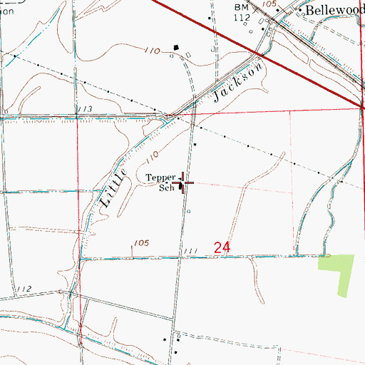 Topographic Map of Tepper Elementary School, MS