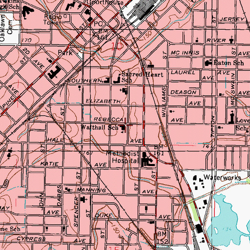 Topographic Map of Walthall Elementary School, MS