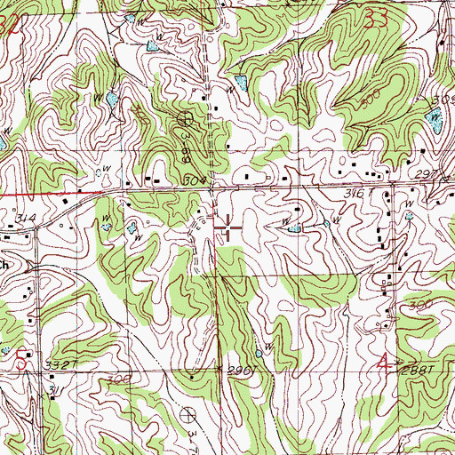 Topographic Map of West Tate Elementary School, MS