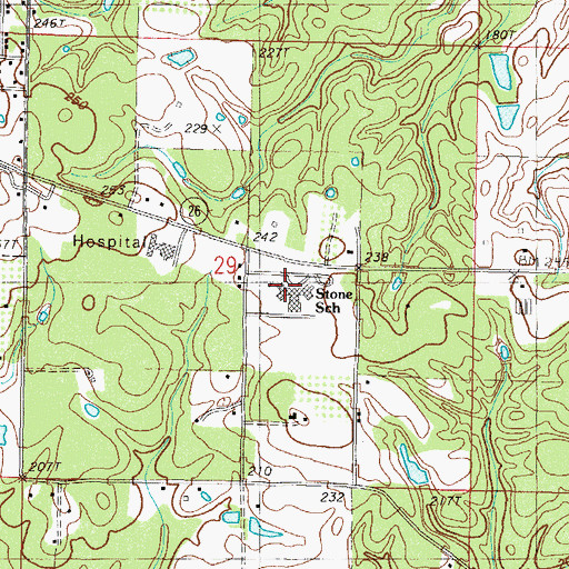 Topographic Map of Stone Elementary School, MS