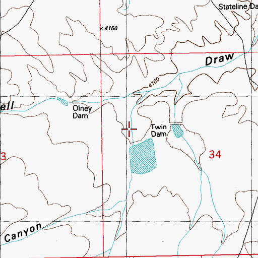 Topographic Map of Little Grayhorse Canyon, AZ