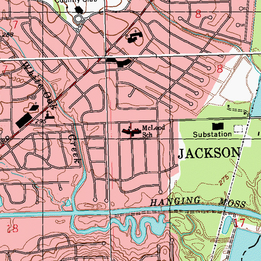 Topographic Map of McLeod Elementary School, MS
