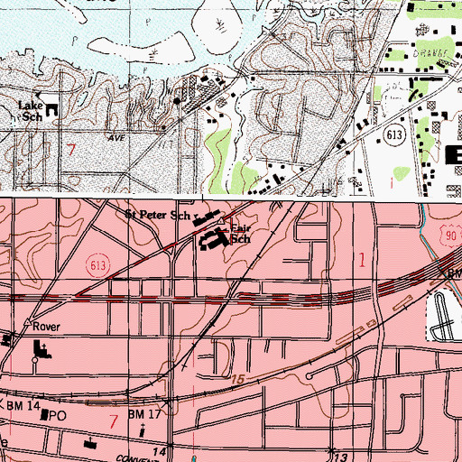 Topographic Map of Fair Elementary School, MS