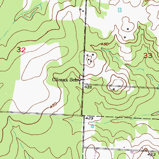 Topographic Map of Climax School, AR