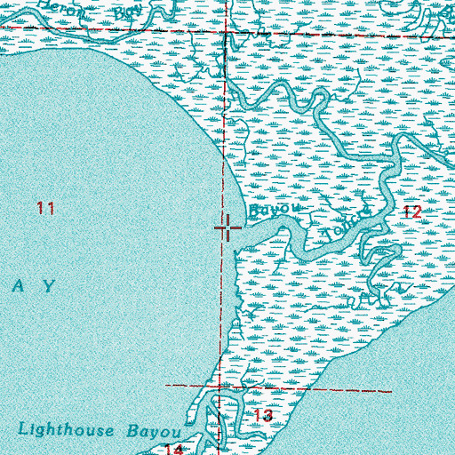 Topographic Map of Bayou Toncre, MS