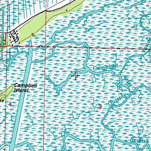 Topographic Map of Campbell Inside Bayou, MS