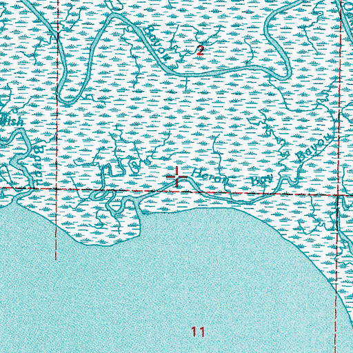 Topographic Map of Heron Bay Bayou, MS