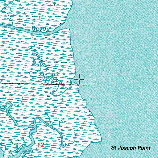 Topographic Map of Landmark Bayou, MS