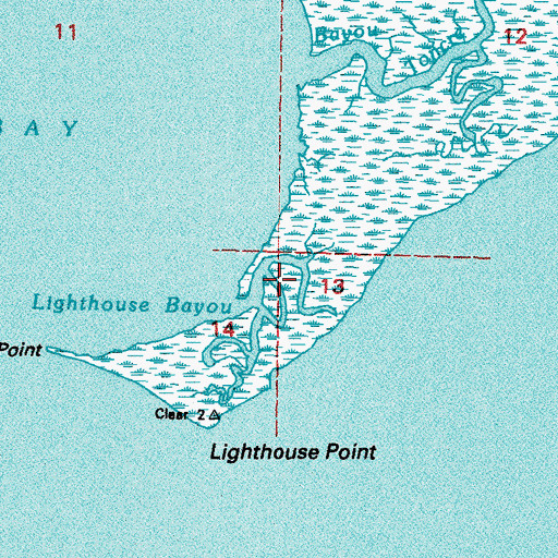 Topographic Map of Lighthouse Bayou, MS