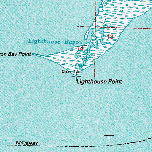 Topographic Map of Lighthouse Point, MS