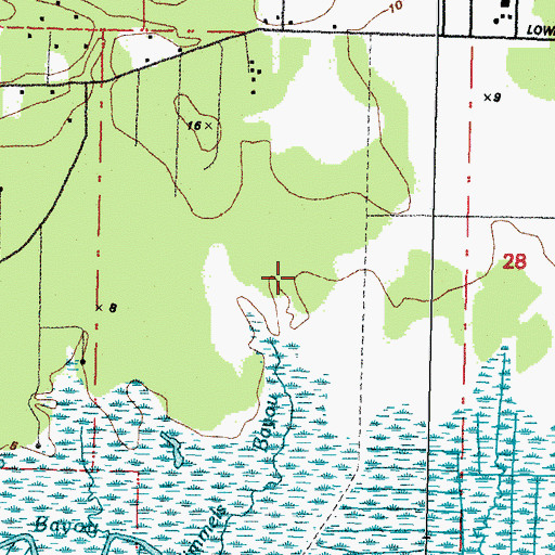 Topographic Map of Nancy Collins Claim, MS