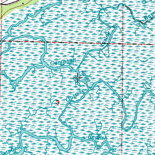 Topographic Map of Peters Ditch, MS