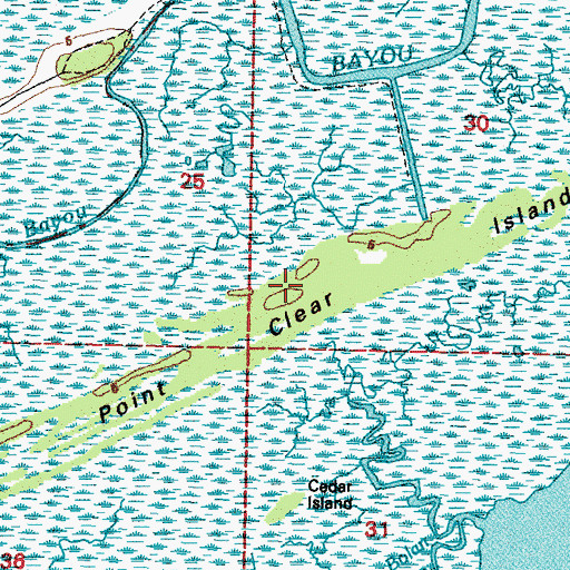 Topographic Map of Point Clear Island, MS