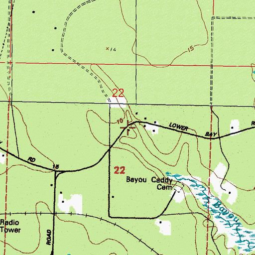 Topographic Map of Saint Anns Church, MS