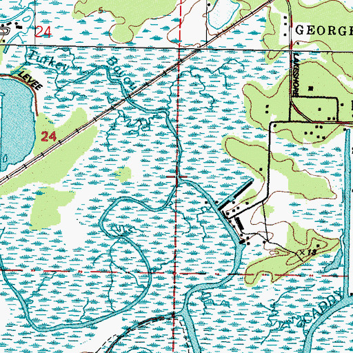 Topographic Map of Turkey Bayou, MS