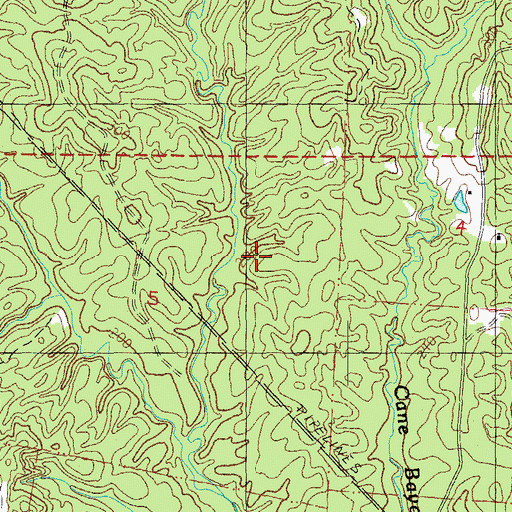 Topographic Map of Supervisor District 2, MS