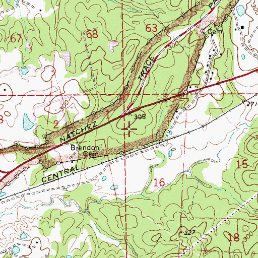 Topographic Map of Supervisor District 5, MS