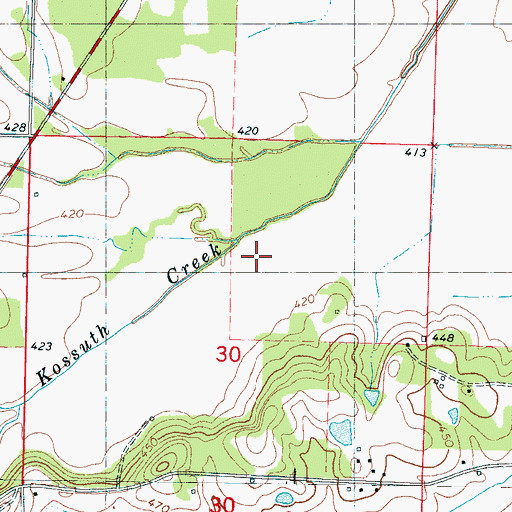 Topographic Map of Supervisor District 4, MS