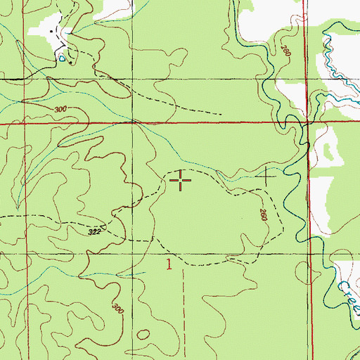 Topographic Map of Supervisor District 2, MS