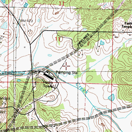 Topographic Map of Supervisor District 1, MS