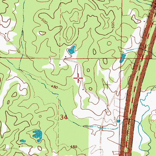 Topographic Map of Supervisor District 2, MS