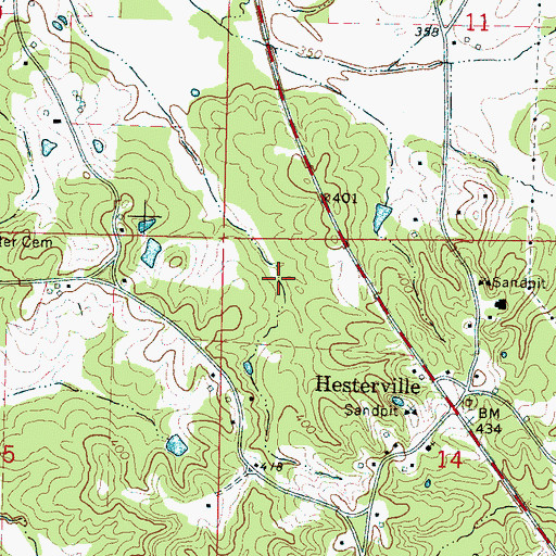 Topographic Map of Supervisor District 3, MS