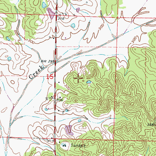 Topographic Map of Supervisor District 4, MS