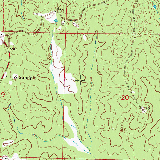 Topographic Map of Supervisor District 5, MS