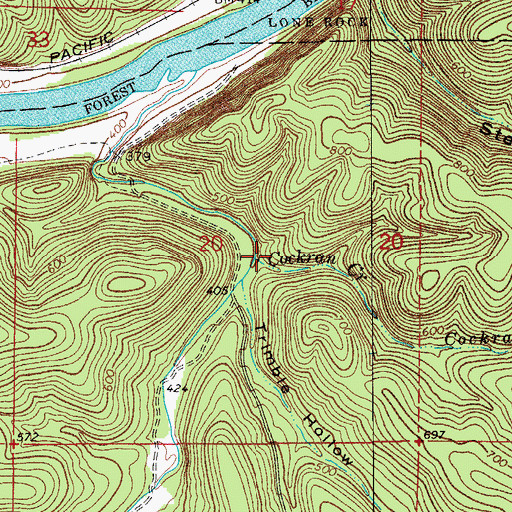 Topographic Map of Cockran Creek, AR