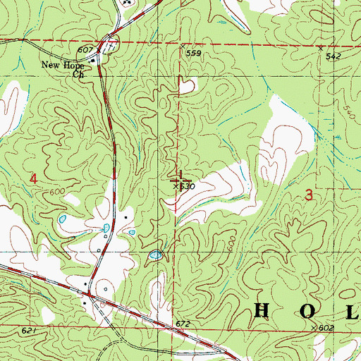 Topographic Map of Supervisor District 3, MS