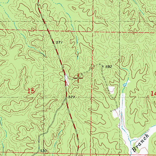 Topographic Map of Supervisor District 5, MS