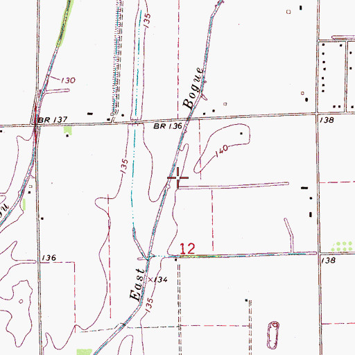 Topographic Map of Supervisor District 2, MS