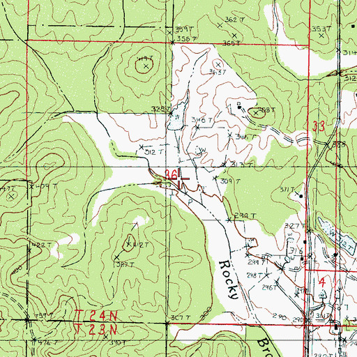 Topographic Map of Supervisor District 1, MS