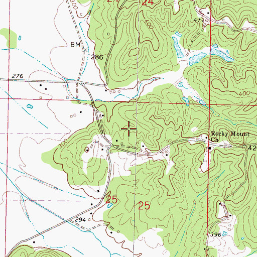 Topographic Map of Supervisor District 2, MS